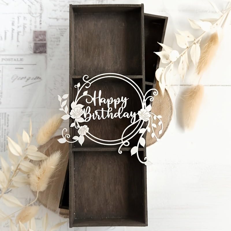 Lapoo Words Cutting Die for Scrapbooking - Durable, Cut Stencils for DIY Scrapbook Photo Album Decorative Paper Card, Card Making Supplies Party Wedding Decorations (Happy Birthday 4.1 x 3.3 in) - Image 4